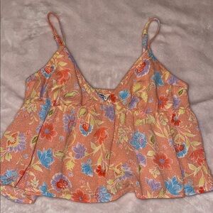 Billabong Floral Camisole - Orange and Blue
